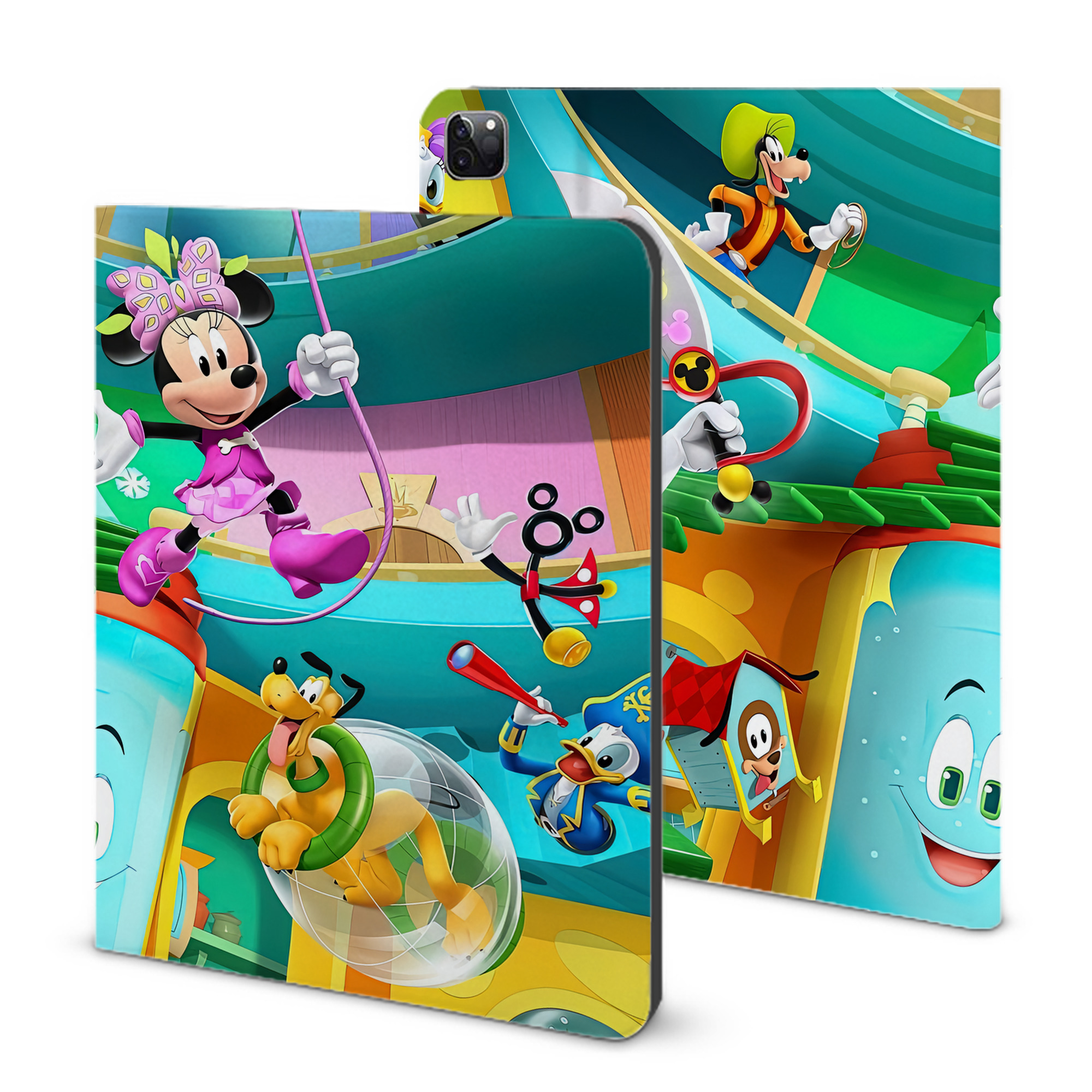 （画像用） ミッキーマウス Mickey Mouse IPad ケース ブック型 PUレザー TPU 耐衝撃 軽量 薄型 ペン収納なし 全面保護 IPad 各モデル対応